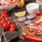 paradicsom, paprika, <br>hagyma, kukorica, bab, <br>bacon, sajt